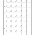 ЛИСТ ДЛЯ МОНЕТ 200Х250ММ НА 35 ВІЧОК (34Х35ММ) SCHULZ Польща