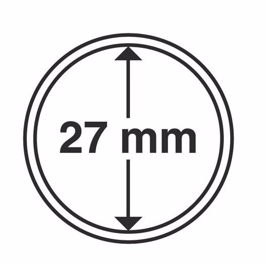 Капсули для монет 27 mm без ранти 10 шт.